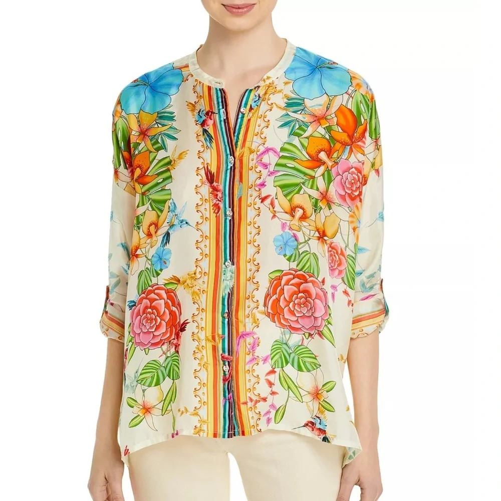 JohnnyWas | Silk Sabrina Button Up Blouse | Size: XS-L - Picture 2 of 9
